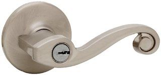 Kwikset 405LL RH 15 CP Maximum Security Lido Right Handed Entry Lever, Satin Nickel   Entry Doorknobs  