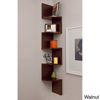 Laminated Veneer Corner Wall Mount Shelf Media/Bookshelves