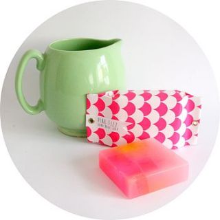 pink fizz hand made and wrapped soap by berylune