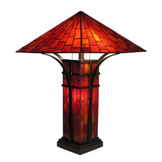 Tiffany style Mission Double Lite Table Lamp