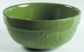 Signature Sorrento Oregano (Green) 9 Mixing Bowl, Fine China Dinnerware   Green