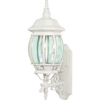 Central Park 3 Light White With Clear Beveled Panels Wall Lantern