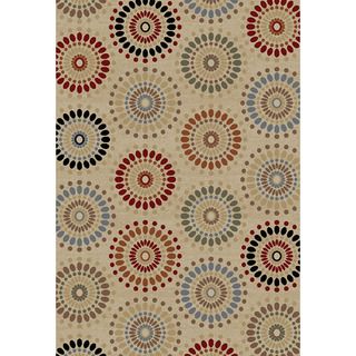 Rodeo Drive Circles Ivory Area Rug (6 7 X 9 6)