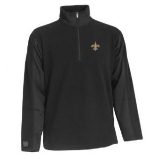 NFL Men's New Orleans Saints 3/4 Zip Fleece Pullover (Black, Small)  Sports Fan Outerwear Jackets  Clothing