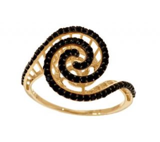 Adi Paz .75 ct tw Black Spinel Spiral Design Ring, 14K —