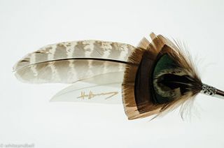 signature pheasant feather brooch by holly young headwear