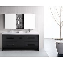 Design Element Design Element Perfecta Modern 72 inch Doublesink Bathroom Vanity Set Espresso Size Double Vanities