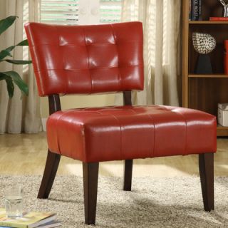 Woodbridge Home Designs Warner Vinyl Slipper Chair 489 Color Red