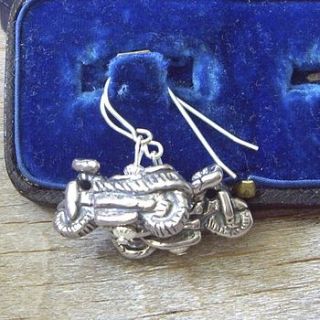 sterling silver motorbike charm earrings by ava mae designs