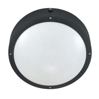 Hudson   2 Light Round Wall/ceiling Fixture   Matte Black With White Lexan