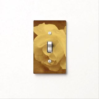 White Rose Flower In Faux Vintage Sepia Light Switch Cover