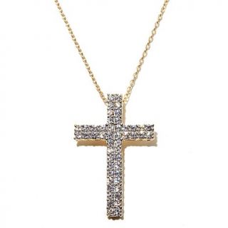 .96ct Absolute™ Pavé Two Row Cross Pendant with 18" Chain