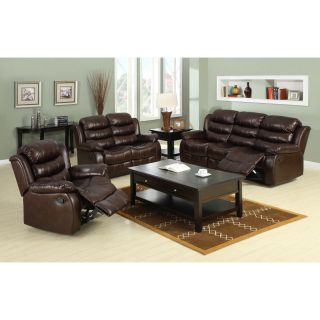 Furniture Of America Berkenfield 3 piece Leatherette Sofa Set