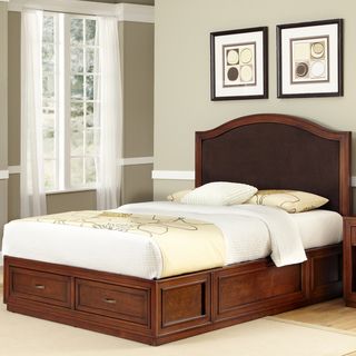 Home Styles Duet Mahogany Platform King Camelback Microfiber Inset Bed Brown Size King