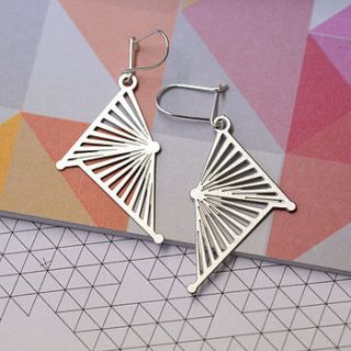 tissu geometric fan earrings by dowse