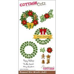 Cottagecutz Die 4x8 With Cottage Impressions Clear Stamps boxwood Vine Wreath