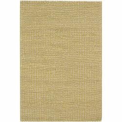 Handwoven Yellow/white Mandara New Zealand Wool Rug (9 X 13)