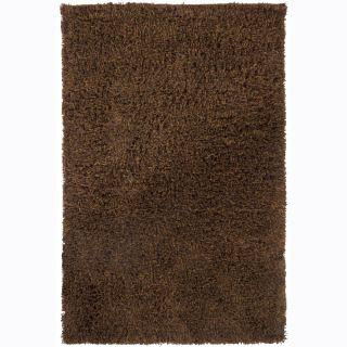 Handwoven Light/dark Brown Mandara New Zealand Wool Shag Rug (5 X 76)