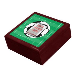 Customizable photo soccer ball trinket boxes