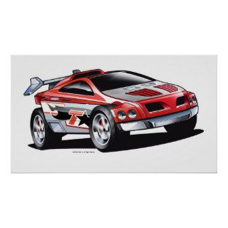 Red Hot Wheel Race Car Posters