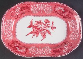 Spode Camilla Red (Earthen,Old,Red Stamp) 10 Oval Serving Platter, Fine China D