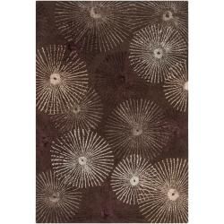 Hand tufted Brown Finesse New Zealand Wool/ Viscose Area Rug (9 X 13)