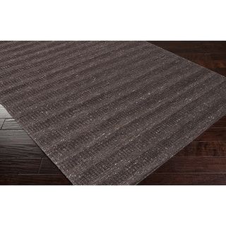 Hand crafted Solid Brown Baham Wool Rug (8 X 10)