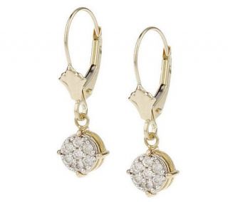 AffinityDiamond 1/5 ct tw Dangle Cluster Earrings 14K Gold —