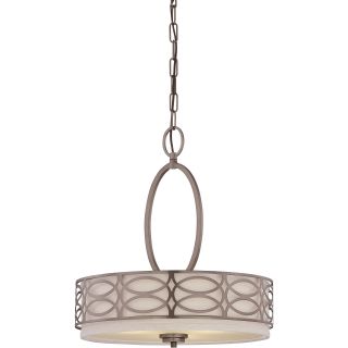 Harlow Bronze And Khaki Fabric Shade 3 light Pendant