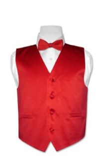 Covona BOY'S Solid RED Color Dress Vest BOW TIE Set size 16 Clothing