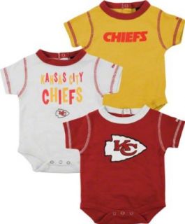 Kansas City Chiefs Infant 3 Piece Creeper Set  Infant And Toddler Sports Fan Apparel  Clothing