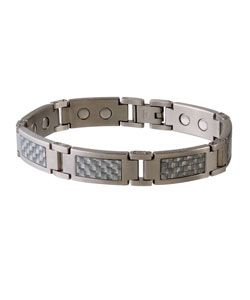 Sabona Grey Magnetic Steel And Carbon Fiber Bracelet