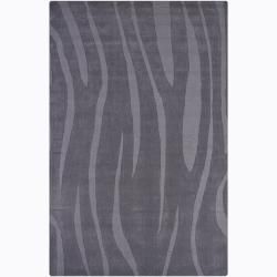 Hand tufted Mandara Grey Geometric Wool Area Rug (5 X 76)
