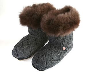 alpaca fur slipper boots by samantha holmes