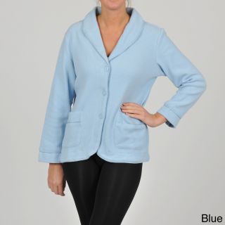 La Cera La Cera Womens Long Sleeve Three button Shawl Collar Jacket Blue Size S (4  6)