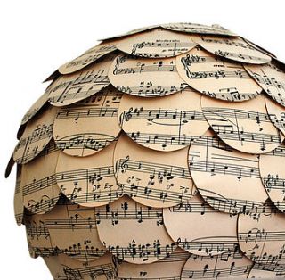 eco home music paper lampshade by naturally heartfelt