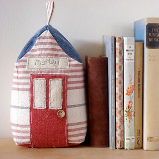 personalised beach hut doorstop by milly and pip