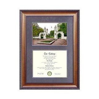 Indiana University, Bloomington Suede Mat Diploma Frame with Lithograph Sports & Outdoors