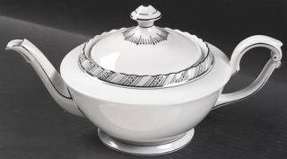 Franconia   Krautheim Palladina Teapot & Lid, Fine China Dinnerware   White Flow