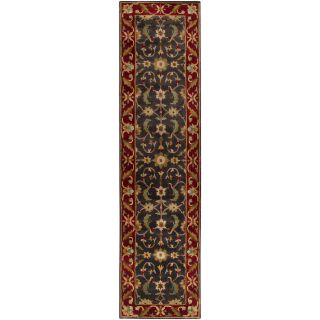 Traditional Hand knotted Multicolored Adams Semi worsted New Zealand Wool Rug (26 X 10)