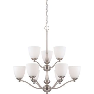 Nuvo Patton 9 light Brushed Nickel Fluorescent Chandelier