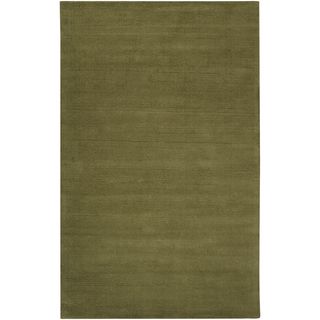 Hand crafted Solid Green Casual Hackberry Wool Rug (2 X 3)