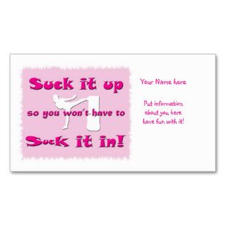 Suck it up …  Suck it in white Lady Kickboxer Business Card Template