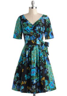 Say It Like You Mean It Dress in Midnight Blooms  Mod Retro Vintage Dresses