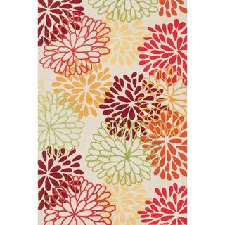 Hand hooked Peony Multicolor Floral Rug (5 X 76)