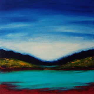 the loch painting on canvas by claire fearon (fine artist)