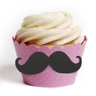 Dress My Cupcake DMC91471 DIY Standard Mustache Cupcake Wrapper Kit, Rose Light Pink, Set of 100 Kitchen & Dining