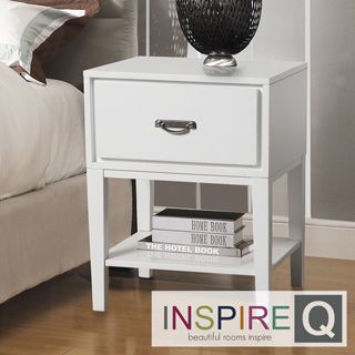Inspire Q Inspire Q Haines White Rectangle Wood Accent Table White Size 1 drawer