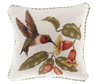 Williamsburg HomeHummingbird or Peony Design Needlepoint Pillow —