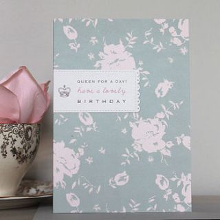 'queen for a day' birthday card by studio seed